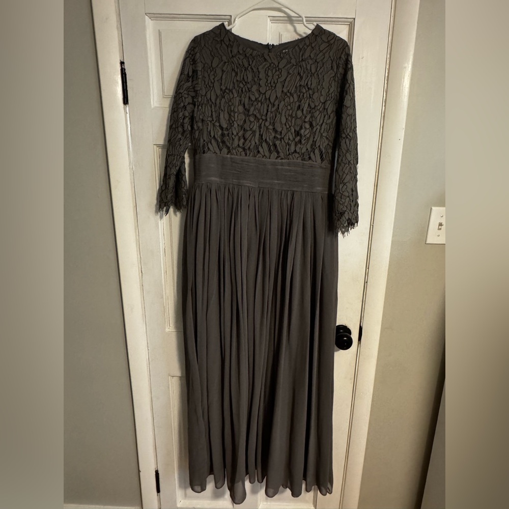 Dainty Jewells Olive Lace Bodice Evening Gown